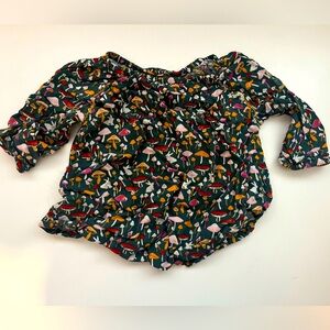 Toddler girls mushroom bunny fall long sleeve shirt